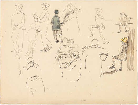 Митрохин Дмитрий Исидорович. Лот из четырёх листов с набросками 